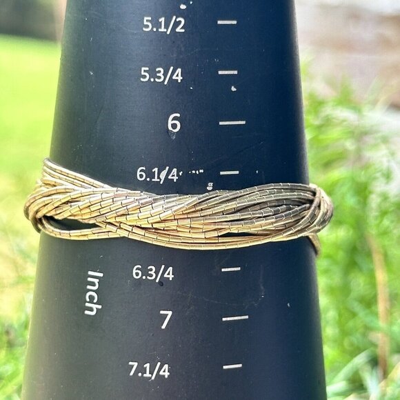 VTG Zuni Liquid Silver‎ Gold Plated Bracelet + Earrings Stamped Sterling & LC - Picture 11 of 12